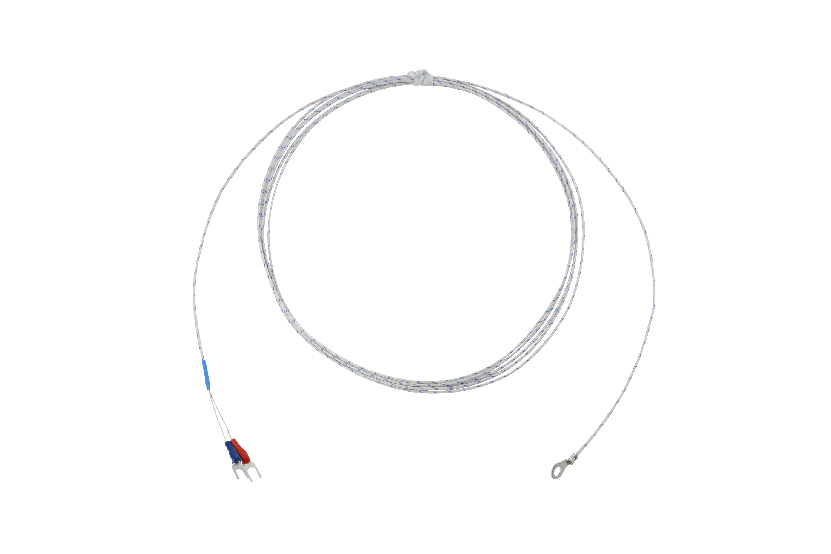 熱電対K先端溶接(デュープレックス)ガラス被覆タイプ 丸端子加工品 TH-8162-10-M