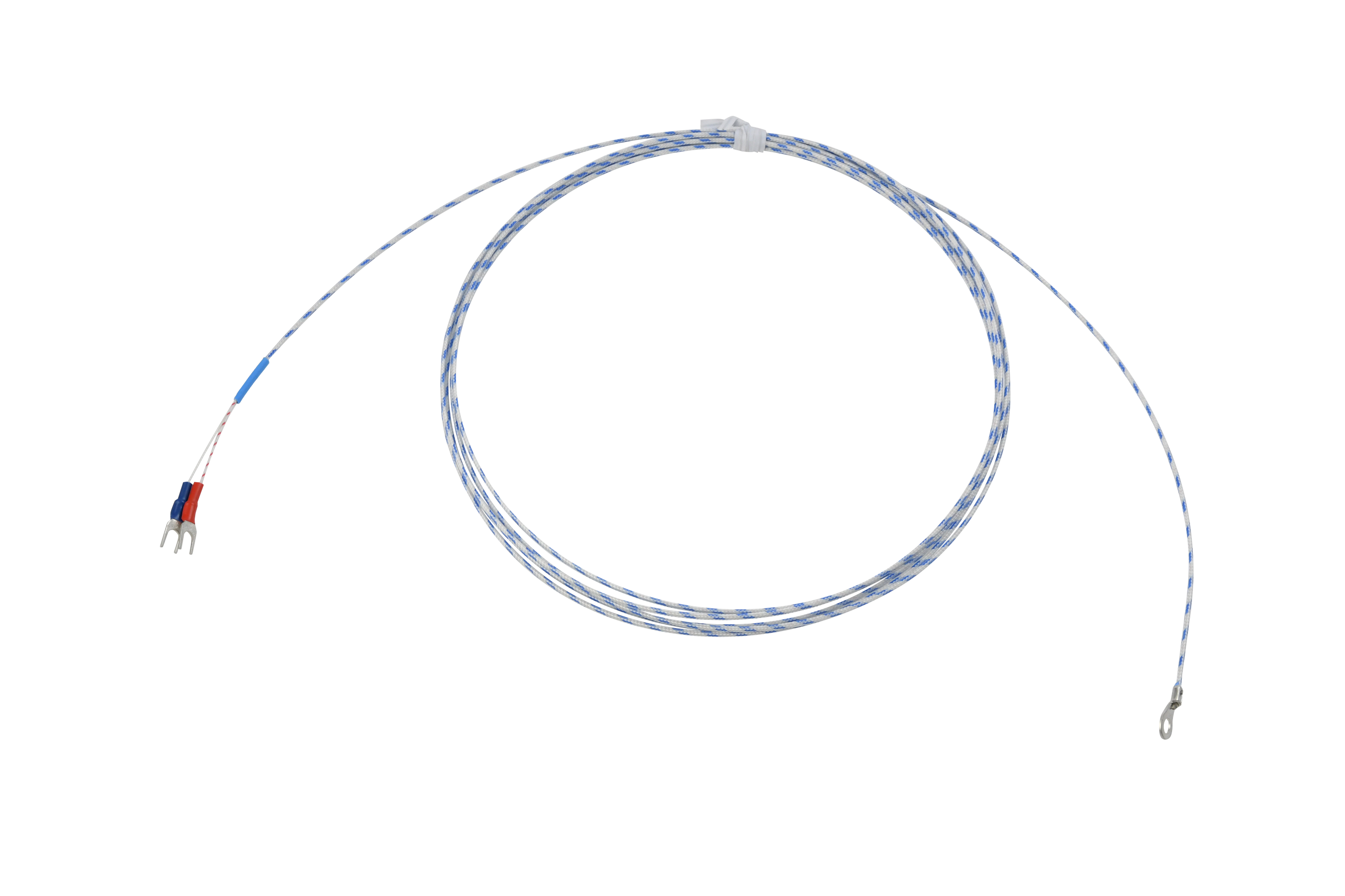 熱電対K先端溶接(デュープレックス)ガラス被覆タイプ  丸端子・ミニチュアプラグ加工品 TH-1302-20-M-C（旧：TH-8294-20-M-C）